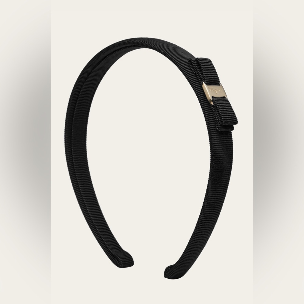 Salvatore Ferragamo Vara Bow headband black/gold - Picture 1 of 5